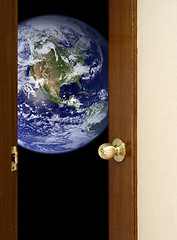 Image showing Open door to the world

