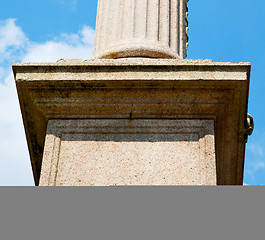 Image showing old column in the cloudy sky of europe italy