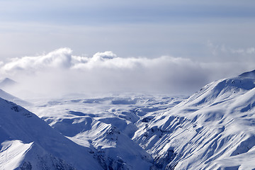 Image showing Snow plateau in fog