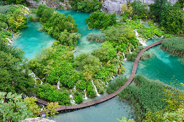 Image showing Beautiful waterfalls in Plitvice Lakes National Park, Croatia