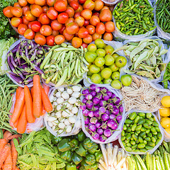 Image showing Fruits and vegetables at a farmers market