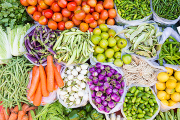 Image showing Fruits and vegetables at a farmers market