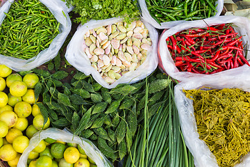 Image showing Fruits and vegetables at a farmers market