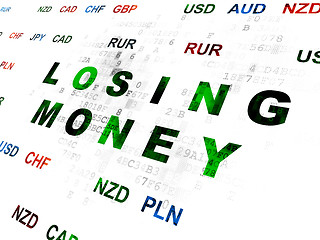 Image showing Banking concept: Losing Money on Digital background