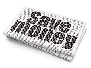 Image showing Banking concept: Save Money on Newspaper background