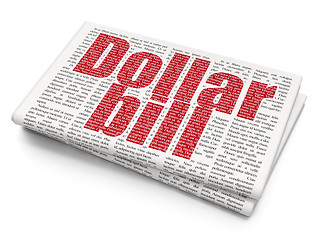 Image showing Banking concept: Dollar Bill on Newspaper background