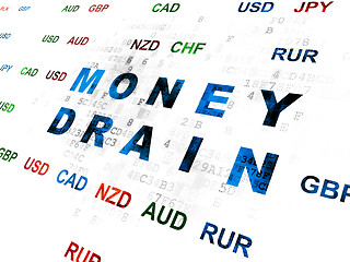 Image showing Currency concept: Money Drain on Digital background