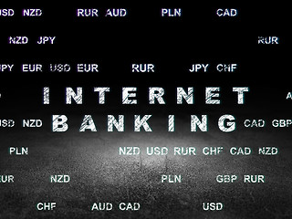 Image showing Banking concept: Internet Banking in grunge dark room