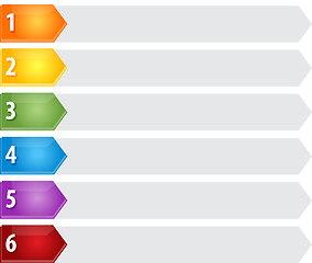 Image showing Pointed List Six blank business diagram illustration