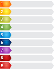 Image showing Pointed List Nine blank business diagram illustration