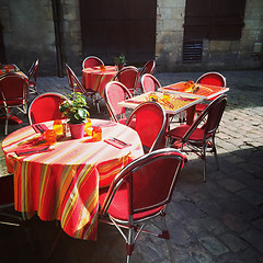 Image showing Outdoor cafe on a sunny day