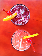 Image showing Two delicious sangria cocktails