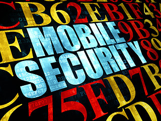 Image showing Security concept: Mobile Security on Digital background