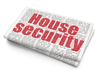 Image showing Privacy concept: House Security on Newspaper background