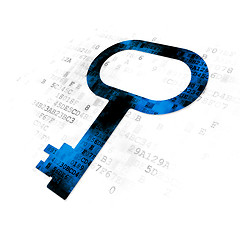 Image showing Protection concept: Key on Digital background