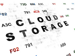 Image showing Safety concept: Cloud Storage on Digital background
