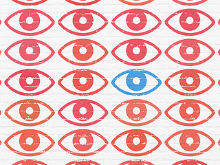 Image showing Privacy concept: eye icon on wall background