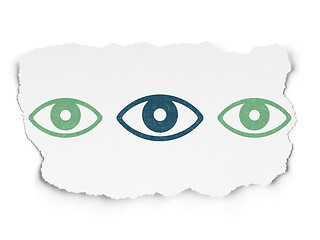 Image showing Privacy concept: eye icon on Torn Paper background