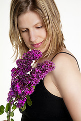 Image showing woman with syringa