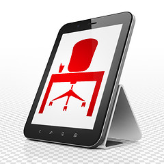 Image showing Business concept: Office on Tablet Computer display