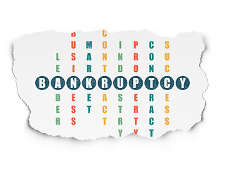 Image showing Finance concept: word Bankruptcy in solving Crossword Puzzle