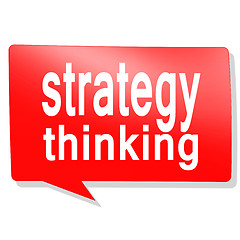 Image showing Strategy thinking word on red speech bubble