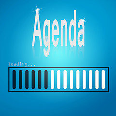 Image showing Blue loading bar with agenda word