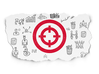 Image showing Finance concept: Target on Torn Paper background