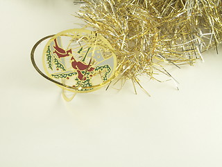 Image showing delicate tree decoration and tinsel
