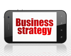 Image showing Business concept: Business Strategy on Smartphone display