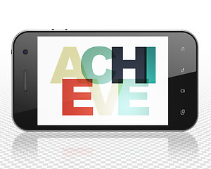 Image showing Business concept: Achieve on Smartphone display