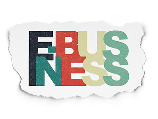 Image showing Business concept: E-business on Torn Paper background