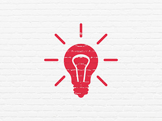 Image showing Business concept: Light Bulb on wall background