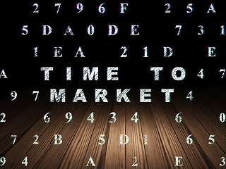 Image showing Timeline concept: Time to Market in grunge dark room