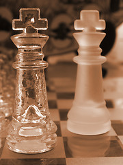 Image showing glass chess set game