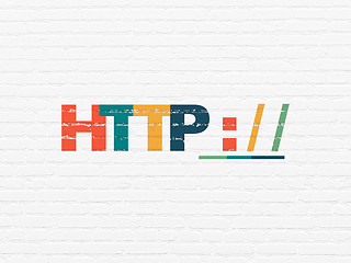 Image showing Web development concept: Http : / / on wall background