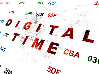 Image showing Timeline concept: Digital Time on Digital background