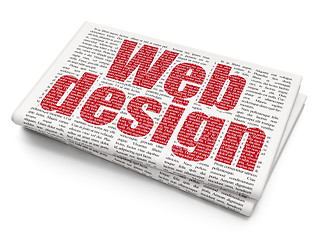 Image showing Web design concept: Web Design on Newspaper background