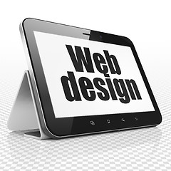 Image showing Web design concept: Web Design on Tablet Computer display