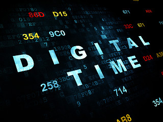 Image showing Time concept: Digital Time on Digital background