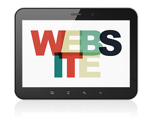 Image showing Web development concept: Website on Tablet Computer display