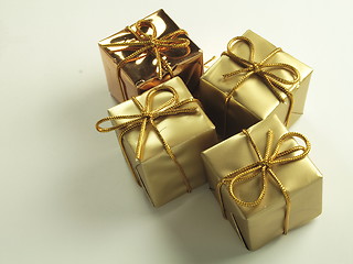 Image showing gold present box decorations