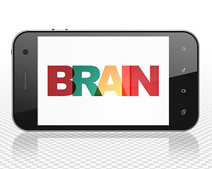 Image showing Healthcare concept: Brain on Smartphone display