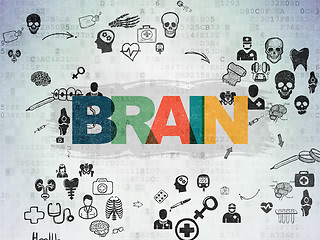 Image showing Health concept: Brain on Digital Paper background