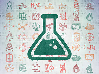 Image showing Science concept: Flask on Digital Paper background