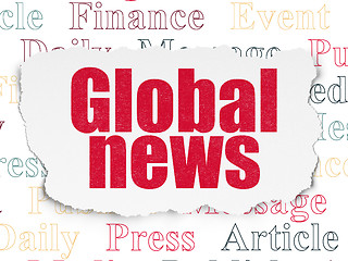 Image showing News concept: Global News on Torn Paper background