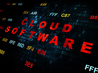 Image showing Cloud computing concept: Cloud Software on Digital background