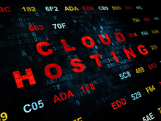 Image showing Cloud networking concept: Cloud Hosting on Digital background