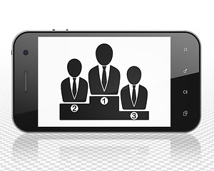 Image showing News concept: Business Team on Smartphone display