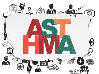 Image showing Healthcare concept: Asthma on Torn Paper background